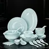 Conjunto de Louças de Porcelana Jingdezhen Yingqing Linglong Cerâmica Colorida de Alta Temperatura Sob Esmalte Tigelas e Pratos de Argila Branca Alta para Uso Doméstico
