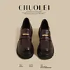 2026 Nuevos Mocasines de Suela Gruesa para Mujer, Zapatos Slip-On Marrones, Estilo Británico, Modelo Popular que Aumenta la Altura, Zapatos de Cuero Estilo Universitario para Mujer
