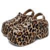 Zapatos de Agujeros Estampado de Leopardo 9cm Moda de Verano para Mujer Calzado Elevador para Playa Chanclas Gruesas Antideslizantes Sandalias Celebradas en Internet para Mujer