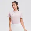 Camisa Polo Botones Solapa Manga Corta Tenis Bádminton Top Deportes al Aire Libre Corte Ajustado Ropa de Yoga Verano Secado Rápido