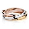 Anel de Casal Sansheng III Personalizado Simples Ouro Rosa 18K Anel de Aço Titânio Três Anéis Que Não Desbota Joias Femininas