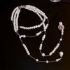 Collar Redondo Multicapa de Perlas y Cuentas Moda Temperamento Cadena para Suéter Elegante Lujo Ligero Sensación de Alta Gama Adorno de Collar Transfronterizo Europeo y Americano