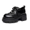 Sapatos de Couro com Cadarço Estilo Britânico e Solado Grosso, Novos Sapatos de Verão Femininos com Elevação Interna de Altura, Mocassins Respiráveis e Versáteis com Malha Vazada