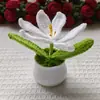Liquidação de Produtos Acabados Girassol Rosa Girassol Tulipa Crochê Feito à Mão Fio Planta em Vaso Enfeites Atacado