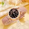 Popular Set de Joyería de Reloj para Mujer Correa de Diamante Reloj de Cuarzo Pulsera de Mariposa Conjunto de Collar Pendientes Anillo