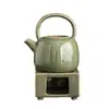 Olla para Corbata Celadón Vintage Gran Capacidad Hogareña Olla Individual Tetera Cerámica Juego de Té Tetera Cálida Portavelas de Té