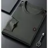 Moletom gola redonda personalizado para homens, outono, casual de negócios, listrado elástico, amigo da pele, respirável, camisa base, camiseta de manga longa