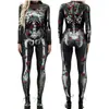 Halloween Nuevo 2022 Transfronterizo Esqueleto Impresión Digital 3D Cosplay Ropa para Jugar Adulto Ajustada Manga Larga