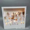 Decoraciones de Escena Navideña LED de Madera Manualidades de Madera