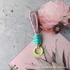 Cordón con Lanyard para Teléfono de Bloques de Color Anudado, Cadena Creativa Tejida Corta para Llavero de Botella de Agua, Correa Desmontable Anti-Pérdida de 12 cm