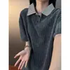 Camisa polo de patchwork de pata de gallo estilo americano para hombre, camiseta de manga corta, camisa de verano de media manga moderna y elegante