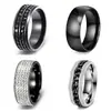 Anillos de Acero de Titanio Europeos y Americanos Incrustados con Diamantes de Amazon, Anillos de Moda Sencillos para Pareja, Joyería, Accesorios de Acero Inoxidable Más Vendidos