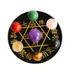 Chasis de Obsidiana Bola de Cristal Natural Matriz de Siete Estrellas Artesanías Hogar Sala de Estar Entrada Cornucopia Adornos Más Suerte