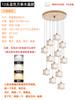 Lustre de escada giratório Nordic moderno minimalista lâmpada de cristal Internet celebridade restaurante Villa loft duplex chão longo lâmpada pendurada