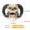 Nuevos productos transfronterizos casco cráneo alcancía artesanías de resina cuernos alcancía de cráneo regalos de Halloween