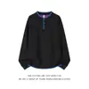 Sudadera retro estilo americano con cuello Henry cosida a mano para hombre, otoño estilo old money casual holgada de manga larga camiseta pullover
