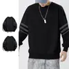 Sudadera para hombre, nuevo modelo primavera y otoño 2025, cuello redondo, corte holgado, top de otoño sin capucha, chaqueta de manga larga para adolescentes