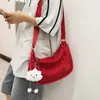 Bolso bandolera de gran capacidad de alta gama para mujer, para el verano 2026, nuevo bolso de lona de nailon rojo