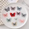 Parche Bordado de Mariposa de Organza de 5 cm Tul Mariposa Artificial Pasador de Pelo DIY Tocado Parche de Tela Decoración para Ropa de Niños Zapatos y Calcetines