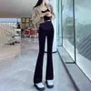 Calça de maternidade para primavera e outono, projetada para ser usada como roupa externa, com um painel de suporte para a barriga, caimento confortável, adequada para yoga e com um design estilo Barbie, com forro de fleece adicionado para aquecimento extra.