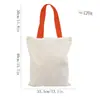 Bolsa de Lona Branca Lisa Bolsa Tote Colorida Pintada à Mão DIY Bolsa de Lona de Grande Capacidade Logo Personalizado