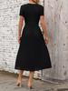 Vestido de punto con dobladillo plisado para mujer, elegante, informal, de manga corta y largo medio, con cinturón, para comercio exterior europeo y americano