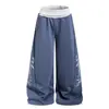 Pantalones de chándal anchos y holgados con estampado retro americano desgastado OREETA para hombre y mujer, adecuados para street dance, danza jazz y uso casual