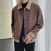 Nova coleção primavera e outono 2026 masculina: jaqueta oversized de manga longa com um estiloso design color-block e um visual de alta qualidade