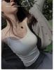 Estilo Nuevo Otoño e Invierno Camisola Cuadrada Cepillada con Una Copa de Algodón Ropa Interior Base con Almohadillas para el Pecho para que las Mujeres la Usen por Fuera