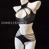Ropa interior sexy europea y americana, traje de baño dividido sexy, puro deseo, bikini cruzado de tres puntos, ropa de malla