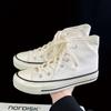 Moda Negra Estilo Coreano Combinable Universidad Cordones Zapatos de Lona Casuales Planos para Parejas de Hombre y Mujer Estilo Hong Kong