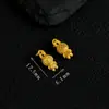 Prata 925 maciça banhada a ouro 24K em toda a peça, acessórios de joias DIY feitos à mão, pingentes de pulseira clássicos e fofos de desenho animado