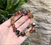 Pulsera Super Amarilla de Cabello de Cristal Negro de Diseño Original para Mujer, Pulsera de Cristal con Cuentas Grandes