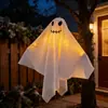 Decoraciones de fantasmas LED iluminadas de Halloween transfronterizas, luces colgantes de fantasma, accesorios espeluznantes de Halloween para jardín