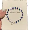 Pulsera de Corazón Azul Brillante Completamente Diamantada, Moda Fresca Estilo Corte Francés, Lujo Ligero, Joyería de Diseño Nicho y Personalizada