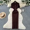 Vestido Blanco de Estilo Ligeramente Maduro, Corte A, Manga Corta para Mujer, Verano, Estilo Coreano, Cintura Alta, Adelgazante, para el Trabajo, Estilo Francés Suave, Vestido Largo