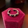 Anel de amor de zircônia galvanizada em ouro real, moda leve, luxo, alto sentido, anel de dedo, design de nicho, joias, atacado
