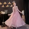 Vestido Infantil Vestido de Princesa 2026 Novo Estilo Outono Saia Fofa Vestido de Pequena Anfitriã Vestido de Performance de Piano para Menina