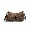 Moda japonesa y coreana bolso pequeño cuadrado minimalista para el día a día 2026 nuevo de otoño para mujer bolso de hombro de gamuza de nicho bolso de axila