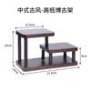 Prateleira de Exibição de Madeira Maciça para Sala de Estar, Porta-Objetos de Mesa Multicamadas Estilo Antigo para Bules