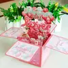 Explosiones transfronterizas Día de San Valentín caja tridimensional escrita a mano (puede agregar iluminación musical) Tallado de papel 3D regalos creativos para vacaciones