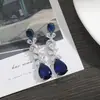 Brincos de Prata S925 com Pino, Zircônia Fresca de Alto Brilho, Borla de Folhas, Brincos Longos, Brincos de Flor para Mulheres