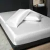 Conjunto de tres piezas de satén de color liso para comercio exterior transfronterizo de Amazon: sábana bajera individual, funda de almohada individual, ropa de cama impermeable