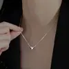 Colar Colar com Pingente Coração Simples e Cheio, Colar Micro Coração, Corrente de Clavícula da Moda - Amazon Cross-Border