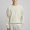 Moletom Masculino Gola Redonda Color Block Texturizado com Painéis Laterais, Outono 2026 Nova Marca de Moda Jaqueta Pulôver de Tricô