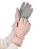 Luvas de esqui transfronteiriças para mulheres, compatíveis com tela sensível ao toque, para ciclismo ao ar livre, à prova de vento, à prova d'água, antiderrapantes, com forro de fleece, luvas quentes para proteção contra o frio