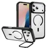 Funda de teléfono Apple 18 con soporte, magnética transparente, adecuada para cubierta protectora de teléfono iPhone 17/16/15/14/13