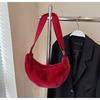 Bolsas de Felpa Transfronterizas para Mujer, Gran Capacidad, Nuevas Bolsas Cruzadas Casuales Otoño e Invierno 2026, Bolsas de Bollo Peludas para Viajar
