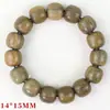 Pulsera de Sándalo Verde con Cuentas de Barril 14*15mm, Joyería de Estilo Chino Tradicional, Nueva Pulsera de Madera Estilo Chino para Hombres y Mujeres, Estilo Étnico para Parejas