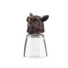 Copo Criativo de Novo Estilo para Bebidas Alcoólicas com Design de Cabeça de Animal, Copo Pequeno, 0,05kg Copos de 50ml, Garrafa de Whisky, Estojo de Couro